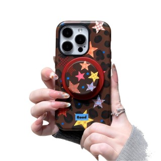 Phim Từ Tính Phong Cách Thu Đông Thích Hợp Cho 17Promax Vỏ Điện Thoại In Da Báo Ngôi Sao iPhone16 Chống Sốc Sản Phẩm Mới