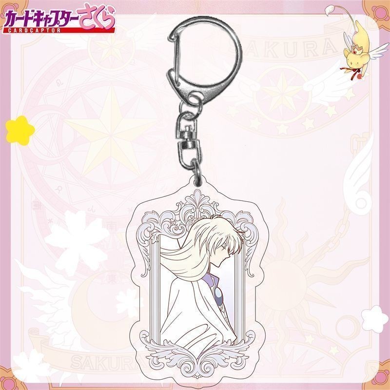 Thẻ Captor Sakura Anime Móc Khóa Ri Syaoran Tomoyo Daidouji Acrylic Móc Chìa Khóa Người Phụ Nữ Hoạt Hình Hàng Kawaii Túi