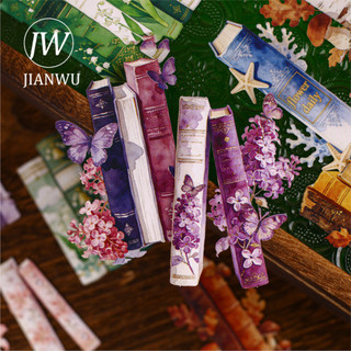 JIANWU Ánh Sáng Đọc Cột Sống Series Vintage Bướm Hoa Sách Phong Cảnh Chất Liệu Cắt Dán Sáng Tạo Tạp Chí Văn Phòng Phẩm