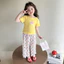 Phong Cách Phương Tây Bé Gái Tay Ngắn Phù Hợp Với Áo Thun Mùa Hè Hai Mảnh Phù Hợp Với Top 90-140 Size ZEZW