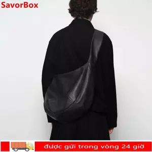 Túi đeo chéo nam SAVORBOX​​, Túi đeo vai dung tích lớn phong cách cổ điển, Chất lượng cao​​ Túi Messenger xếp ly bằng da PU thông thường dành cho nam và nữ