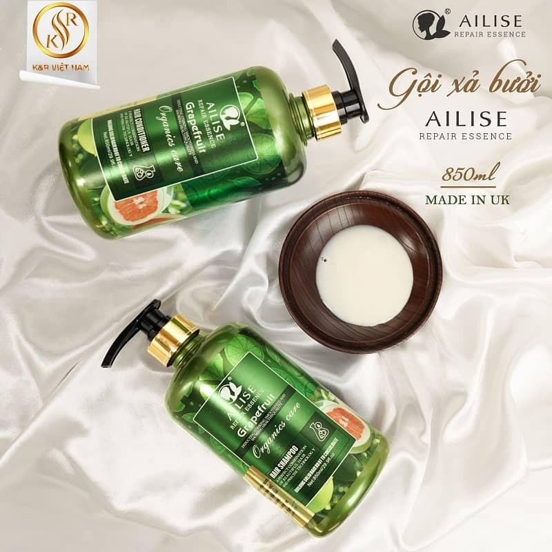 [CHÍNH HÃNG] Cặp Dầu Gội Xả Bưởi AILISE GRAPEFRUIT 850ml Giảm Rụng, Kích Thích Mọc Tóc Phục Hồi Tóc