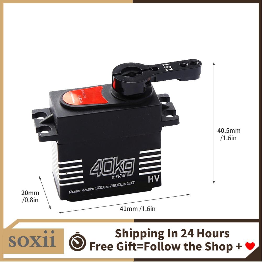 soxii 40kg Kỹ thuật số servo Bánh răng kim loại Mô-men xoắn lớn chống thấm nước cho 1/8 1/10 RC Car Truck Robot Parts
