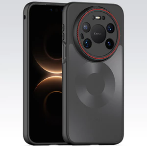 Dành Cho Huawei mate80 Ốp Lưng Điện Thoại Đơn Giản Cảm Giác Da Mờ Mate80Pro Sáng Tạo Ống Kính Vòng Tròn Màu Đỏ Bao Gồm Tất Cả Vỏ Bảo Vệ Cạnh Mềm Chống Sốc