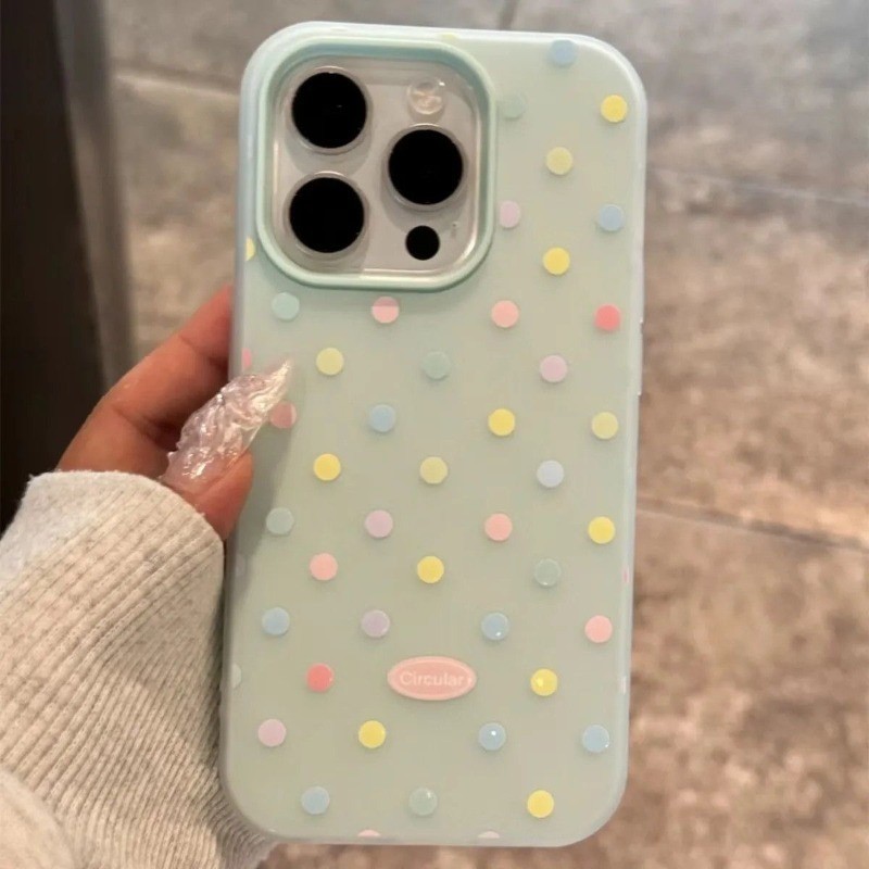 Đơn Giản Màu Dot Điện Thoại Trường Hợp Cho iPhone 17 16 15 14 13 12 11 Pro Max X Xr Xs Max
