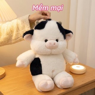 Gấu bông bò sữa 40cm – Lông mềm mịn, bông PP êm ái – Gối ôm ngủ dễ thương – Trang trí & quà tặng – Ôm là mê liền