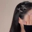 Kẹp Tóc Vintage Thanh Lịch Với Nơ Mỏ Vịt Nhung, Dành Cho Nữ