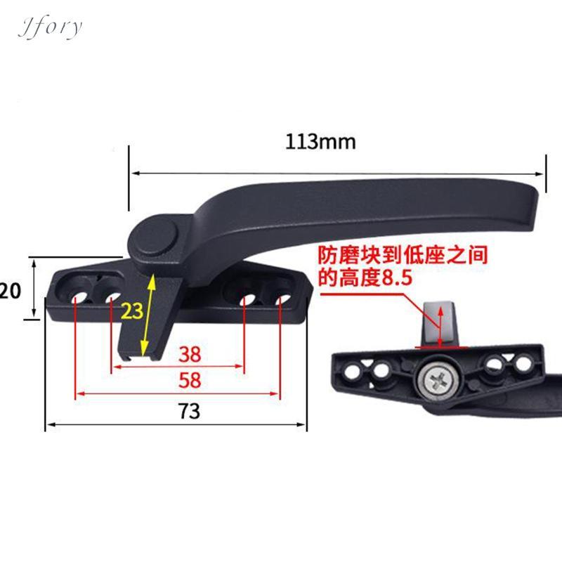 Jfory Tay cầm cửa sổ có thể điều chỉnh Công tắc khóa vỏ hợp kim kẽm cho các bộ phận thay thế cửa sổ nhôm