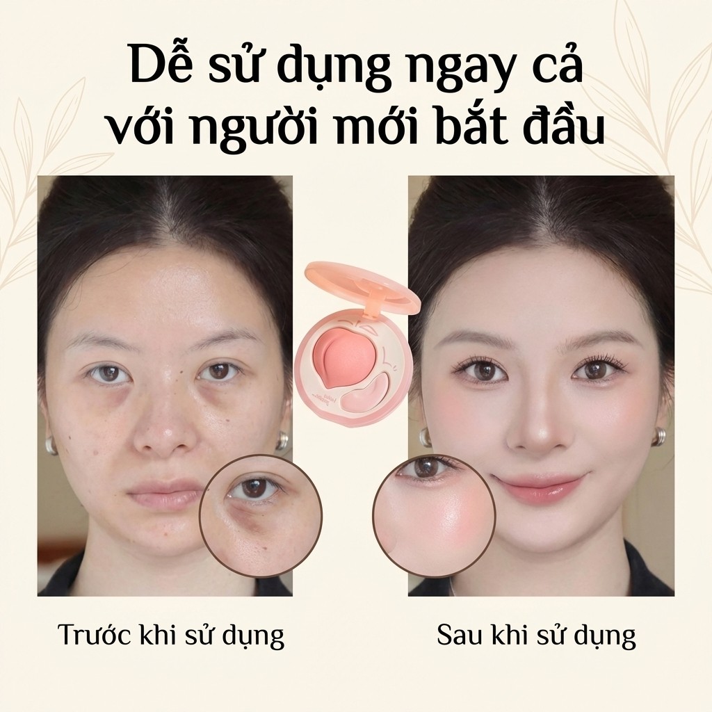 Phấn bắt sáng lì 3D làm sáng da mặt, không cần kem che khuyết điểm