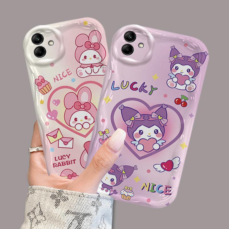 Vỏ Silicon Hoạt Hình Cho Samsung A04 A05 A06 4G 5G A07 3D Thẩm Mỹ TPU Mềm Sanrio Kuromi Cặp Đôi My Melody Vỏ Điện Thoại Chống Sốc