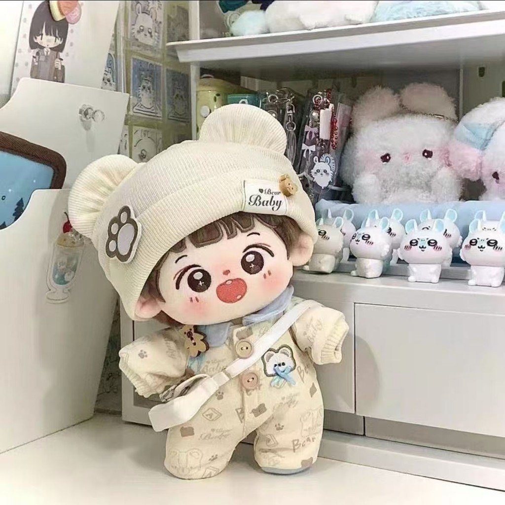 20cm Quần Áo Bé Bộ Đồ Ngủ Liền Quần Cotton Búp Bê Gấu Nhỏ Bánh Quy Dễ Thương Siêu Dễ Thương Chính Hãng Phiên Bản Chính Hãng
