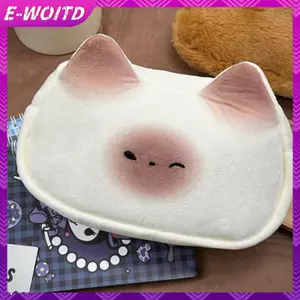 E-WOITD Nhật Bản Hoạt Hình Dễ Thương Mèo Xiêm Pu Bánh Mì Sang Trọng Túi Đựng Bút Dung Tích Lớn Kawaii Bé Trai Bé Gái Hộp Đựng Văn Phòng Phẩm Đồ Dùng Học Tập E-WOITD