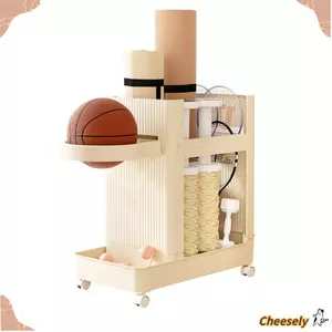 Giá lưu trữ thiết bị thể thao CHEESELY, có bánh xe Giá đỡ thiết bị tập thể dục bền bỉ, Giỏ đựng thảm tập Yoga đa chức năng ổn định Thiết bị tập thể dục
