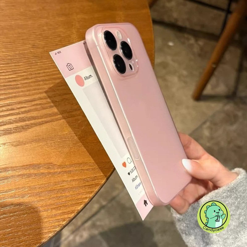 Vỏ Mờ Màu Hồng Cho iPhone 17 Pro Max Air 16E 16 15 14 Plus 13 12 11 Pro Max XR XS Max X 8 7 6 6s Plus SE3 SE2 2022 2020 Vỏ Sang Trọng Cô Gái Đơn Giản Dễ Thương Trong Suốt Điện Thoại Mềm Ốp lưng