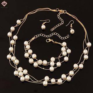Bộ Vòng Tay Ngọc Trai Mạ Bạc Phù Hợp Trang Sức Cưới