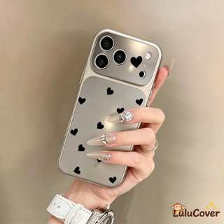 Ốp Gương 2in1 Cửa Sổ Lớn Love Heart Cho Redmi Note 15 14 13 Pro Plus SE Pro + 5G 4G INS Style Cover Sang Trọng Sáng Tạo Chống Sốc Vỏ Siêu Mỏng
