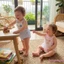 Bộ áo liền quần nửa sinh nhật cho bé Bộ áo liền quần không tay sọc phong cách thông thường dành cho trẻ sơ sinh