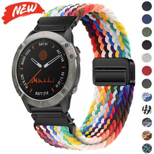 Dây đeo Nylon 26mm 22mm tương thích cho Garmin Fenix 8 47 / 51mm 7 7X 6 6X 5X Plus / Epix Pro Gen 2 47mm 51mm dây đeo đồng hồ khóa từ tính