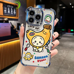 Ốp Điện Thoại Banana Usagi Dễ Thương Cho iQOO Neo 11 10 9 9S Pro Plus 8 Pro 7 SE 5 SE Z7i Z6X Z5 Z3 4G 5G Khung Mạ Sang Trọng Bốn Góc Vỏ Mềm Trong Suốt