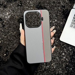 Dành Cho Xiaomi 15T, 15T Pro Ốp Lưng ELVEV Dây Đỏ Cao Cấp Nối Da PU Cứng PC Vỏ Điện Thoại