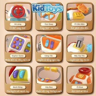 Khối bận rộn Montessori 10 mặt KidToys – đồ chơi cầm tay rèn luyện kỹ năng cho bé