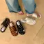 TT Khóa Kim Loại Bao Ngón Chân Flip-Flops Nữ 2026 Phong Cách Mới Mùa Hè Chấm Bi Đế Bằng Với Váy Dép Phẳng