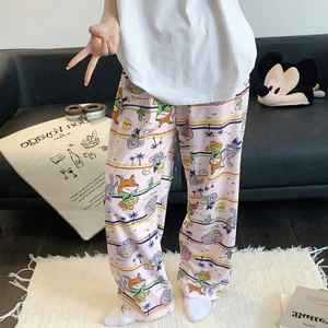 Đi Bộ Quần Cong Hoạt Hình Quần Pyjama Quần Nữ Mỏng Rời Nhà Quần In Hình Quần Thường Ngày