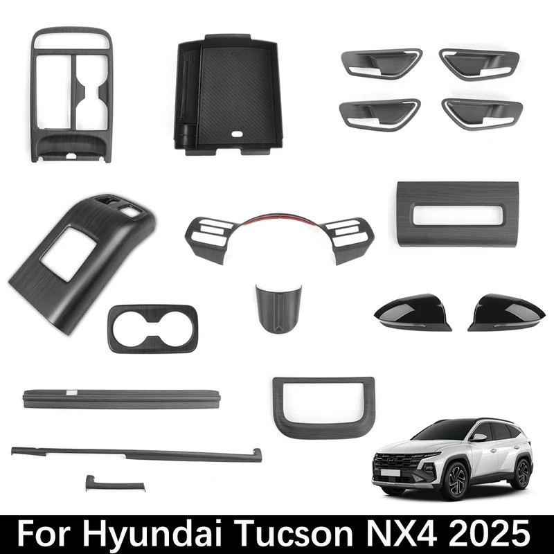 Dành Cho Xe Hyundai Tucson NX4 2025 Họa Tiết Hạt Gỗ Bảng Điều Khiển Nội Thất Bảng Điều Khiển Trung Tâm Bánh Răng Dịch Chuyển Nút Cửa Sổ Lỗ Thông Khí Bao