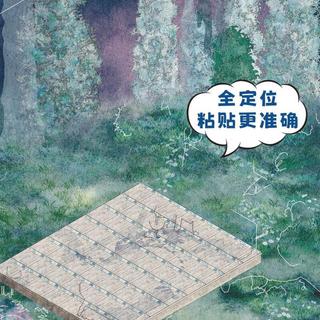 ENWEI 5 Chiếc [Dòng Orchid Creek] Nhãn Dán Phong Cảnh Quá Khổ Chống Thấm Nước 3D Phong Cách Châu Âu Wisteria Garden Cho Tạp Chí Sổ Lưu Niệm