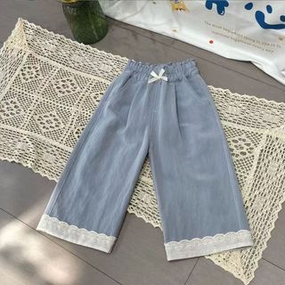 Bé Gái Ngọt Nơ Ren Khâu Quần Mùa Hè Thường Ngày Mỏng Phong Cách Phù Hợp Với Nhẹ Trẻ Em Bé