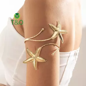 Vòng tay hình sao biển kim loại Boho thời trang dành cho nữ Punk Mùa hè đi biển Du lịch mở Vòng tay có thể điều chỉnh Trang sức [mới]