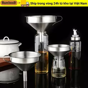 Phễu Inox BAMBOOB, Dụng Cụ Nhà Bếp Có Phễu Lọc Lọc Có Thể Tháo Rời, Dụng Cụ Tràn Rượu Miệng Rộng Dầu Tràn Phễu Lỏng Để Đóng Hộp