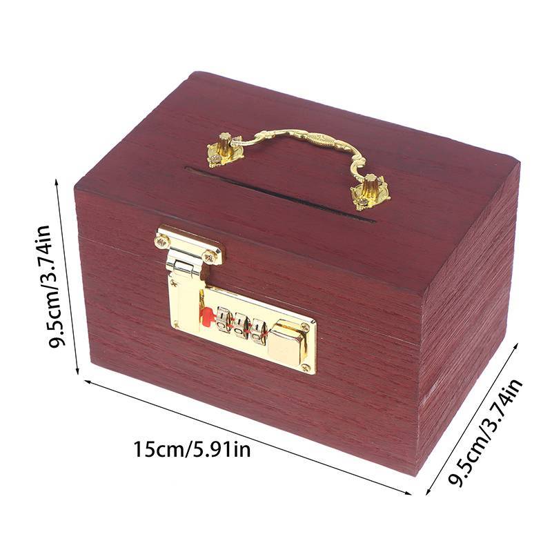 ZK Gỗ Mật Khẩu Khóa Heo Đất Tiết Kiệm Tiền Đồng Xu Hộp Tổ Chức Cho Trẻ Em Quà Tặng VN