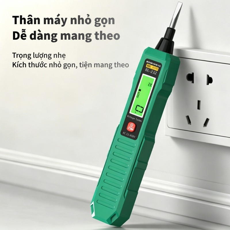 Bút Thử Điện Thông Minh Cảm Ứng – Đo Điện Áp 12-400V, Màn Hình LCD Lớn Hiển Thị Số,Cảnh Báo Âm Thanh & Ánh Sáng