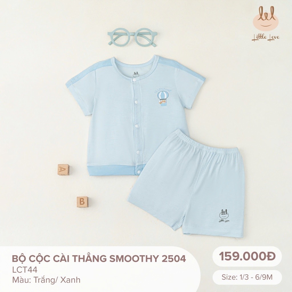 Bộ quần áo cộc tay cài thẳng smoothy dànhcho bé LiL - Little Love (LCT44)