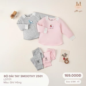Bộ quần áo dài tay mỏng thấm hút mồ hôi tốt, chất liệu smoothy dành cho bé little love (LDT171)