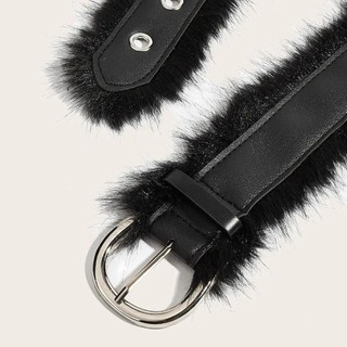 Thắt lưng lông thú giả NCE, khóa chốt cổ điển điều chỉnh dễ dàng, phù hợp phong cách punk và hàng ngày cho nữ.