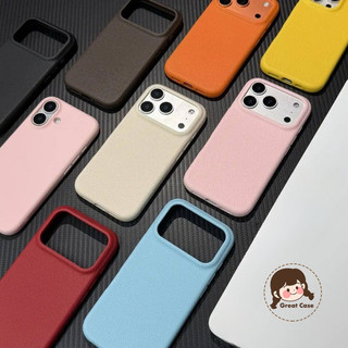 Ốp Điện Thoại Da PU Thẩm Mỹ Cho iPhone 17 Pro Max Air 16E 16 Pro Max 16 Plus 15 Pro Max 17ProMax 16ProMax 15ProMax Macaron Màu Vỏ Mềm Mờ Dễ Thương Chống Rơi