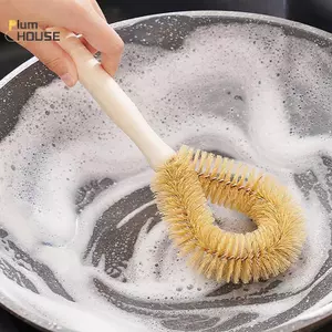 PlumHOUSE Bàn Chải Nồi Nhà Bếp Đa Năng Tay Cầm Bằng Gỗ Chảo Bàn Chải Làm Sạch Chống Dính Chảo Bụi Rửa Bát Bàn Chải Dụng Cụ Nhà Bếp VN