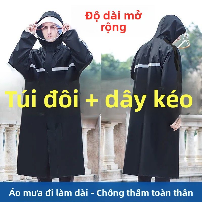 Áo mưa cao cấp: Chống thấm hoàn toàn, thoáng mát, bền màu. Dùng tiện, đáng tin cậy!