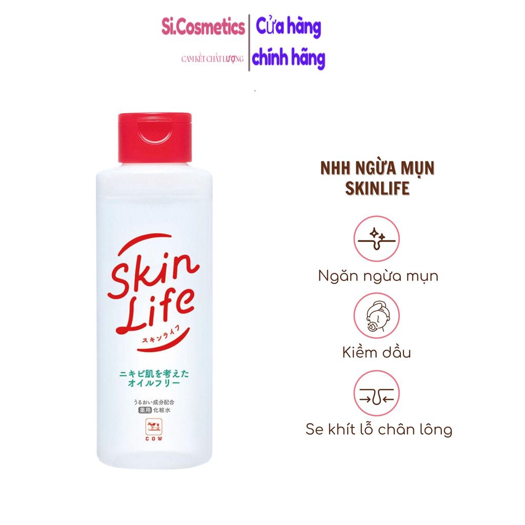 Nước Hoa Hồng Skinlife - skin life Cow Ngăn Mụn Làm Mờ Vết Thâm Chai 150ml