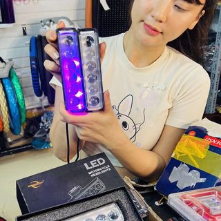 Đèn trợ sáng 6 MẮT 5 chế độ điện chung 12-24v cho xe máy, xe ô tô ( 1 đôi )