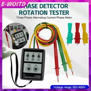 E-WOITD Máy đo pha xoay chiều 3 pha Máy dò pha Máy kiểm tra xoay Chỉ báo pha Kỹ thuật số Chỉ báo sắp xếp pha E-WOITD