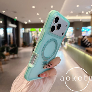 Giá đỡ vợt ngọc bích núi xanh sang trọng Vỏ điện thoại từ tính thích hợp cho iPhone 13 14 15 16 17 Pro Max cảm giác da bán trong suốt bao gồm chống rơi