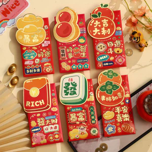 Bao lì xì Tết 2026 Năm Ngọ dạng dài nắp gập – phong bao đỏ hình ngựa chủ đề phát tài