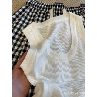 [Khuyến mãi 10%] Quần áo nữ plus size - Áo len dệt kim cổ chữ U, lụa băng, thời trang mùa hè