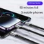 Cáp sạc điện thoại công suất cao 3 IN 1 USB sang IOS + Type C + Micro 200W 1.3M / 2M Lưới câu cá tùy chọn Dây dữ liệu dệt Hỗ trợ ios15-17