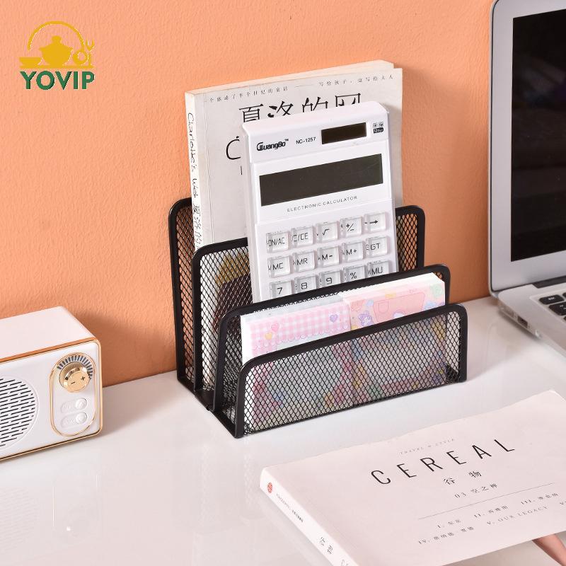 YOVIP Giấy Khay Sổ Tay Đứng Ra Bàn 3 Lớp Bla Kim Loại Sắt Lưới Giá Đỡ Cho Tạp Chí Tập Tin Sách Ra Tổ Chức Văn Phòng VN