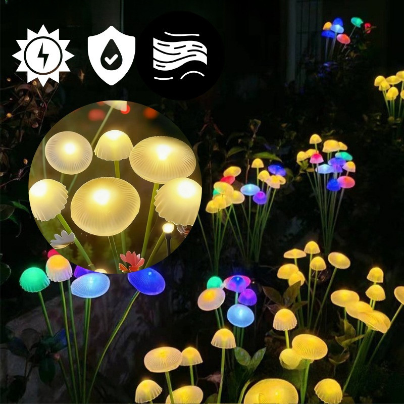 Vào Ánh Sáng Sứa Nấm Bãi Cỏ,Đèn Cắm Mặt đất Năng Lượng Mặt Trời,trang Trí Sân Vườn Ngoài Trời, Chống Nước IP65