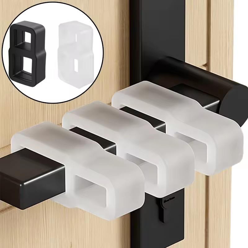 Tay nắm đồ nội thất di động Chặn cửa- Núm cản cửa chống bẩn-Bảo vệ tường gia đình- Tay nắm cửa silicon Crash Pad